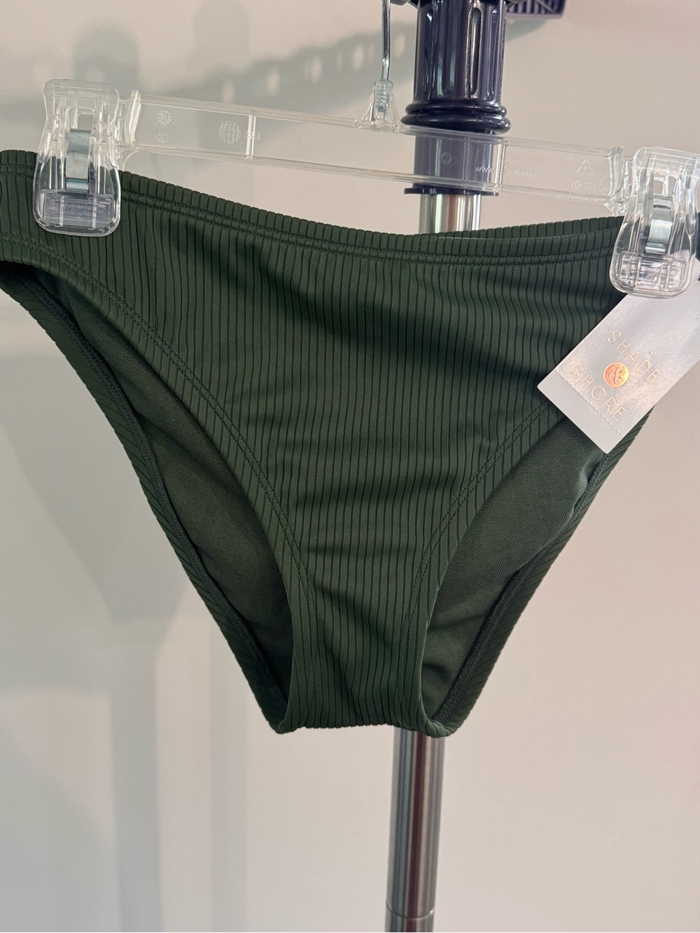 Shade & Shore Olive Green Ribbed Bikini Bottom